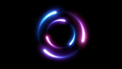 Abstract Multicolor Ring Line of Light Background. Widescreen Illustration
