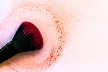 Make up blush on white background, beauty