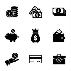 vector icon set of finance. used for banking, business, corporate, savings, and more