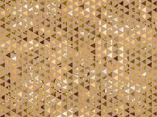 Gold geometric pattern on craft background. Abstract modern background with gold triangle pattern