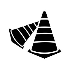 Traffic cone Safety outline art. Simple modern icon design illustration. eps 10