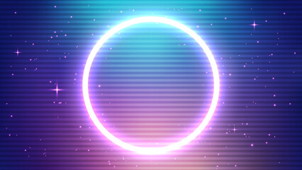 Glowing neon circle, Space background and futuristic concept . Vector illustration