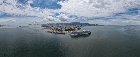 Georgetown, Malaysia - September 20, 2022: The Swettenham Cruise Ship Terminal with Some Cruise Ships Docking