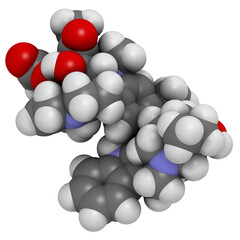 Vinblastine cancer chemotherapy drug, chemical structure.