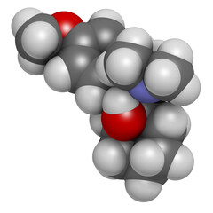 Venlafaxine antidepressant drug (SNRI class), chemical structure.