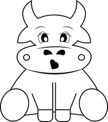 Cute cow for a children's coloring book. The outline of a cow.