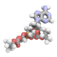 Tenofovir HIV drug molecule.