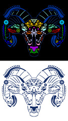 ram mexican talavera puebla art illustration set pack collection in vector format