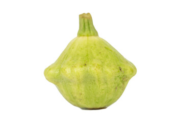 Green Pattypan squash (patty pan) isolated on the white background
