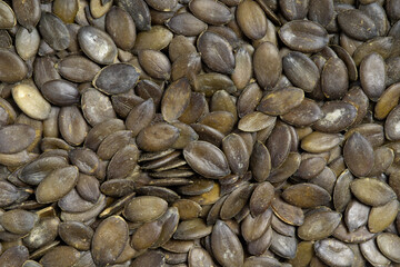 Closeup of organic pumpkin seeds