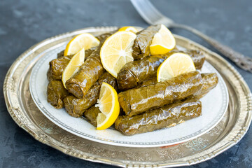 Traditional delicious Turkish foods; stuffed leaves (yaprak sarmasi)