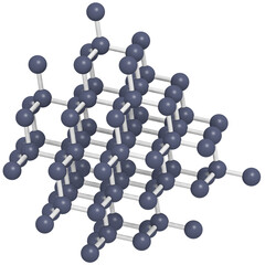 Pure silicon (Si, silicium), crystal structure.  Main building material of computer chips.