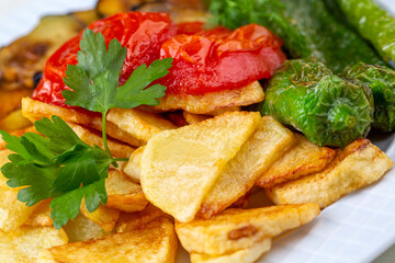 Turkish style mixed vegetable fried (Karisik Kizartma)