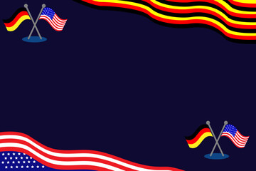 american and german flag background vector with copy space area. suitable for use for german america day events