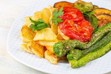 Turkish style mixed vegetable fried (Karisik Kizartma)