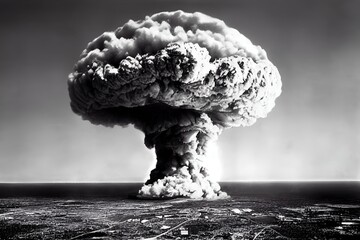 Tsar Bomba mushroom cloud (nuke) - obrazy, fototapety, plakaty