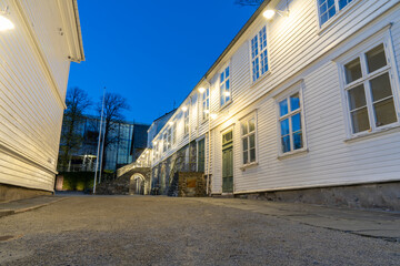 Fototapeta premium Beautiful houses in the streets of Stavanger's Old Town