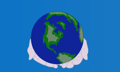 hand holding earth