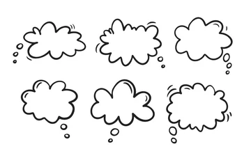 Möbelaufkleber Thought bubble icon design. Smooth cloud Doodle Thought bubble icon trendy hand drawn outline style. © Yanka