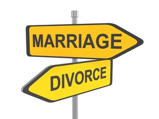 marriage and divorce traffic sign