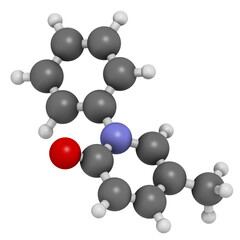 Pirfenidone idiopathic pulmonary fibrosis (IPF) drug molecule. IPF is a rare lung disease.