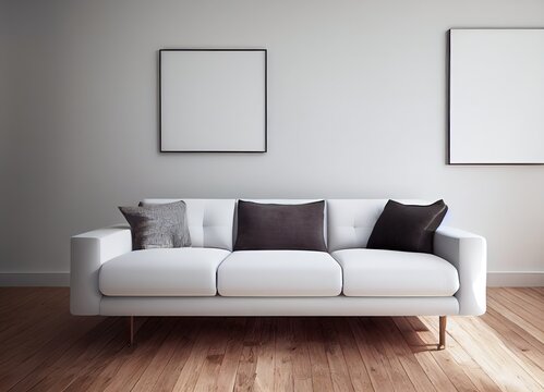 Sofa in a white room