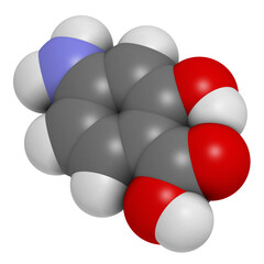 Para-aminosalicylic acid drug molecule. Used in treatment of tuberculosis and inflammatory bowel disease (ulcerative colitis, Crohn's disease).