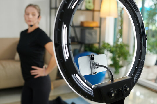 Smartphone Attached To Ring Light