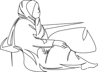 muslim woman resting