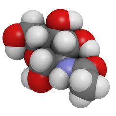 N-Acetylglucosamine (NAG) food supplement molecule.