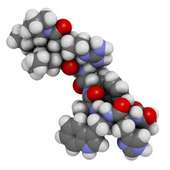 Leuprorelin (leuprorelide) breast and prostate cancer drug, chemical structure.