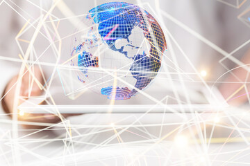 digital earth connection concept 3d.