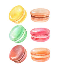 Vector watercolor illustration of Macarons