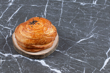 Homemade Azerbaijan national pastry gogal , on the marble background