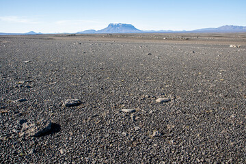 The Icelandic lava desert and in the background the Tuya Herðubreið not very far from Askja