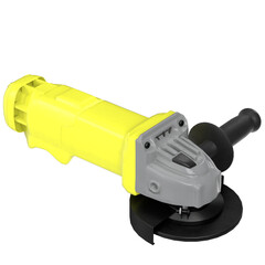 3d rendering illustration of an angle grinder