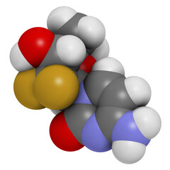 Gemcitabine cancer chemotherapy drug, chemical structure.