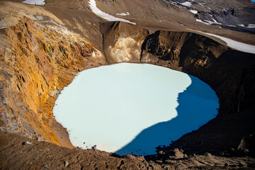 Víti is a geothermal crater lake found in Askja Caldera in the Icelandic Central Highlands