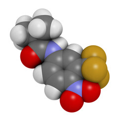 Flutamide prostate cancer drug (anti-androgen), chemical structure.
