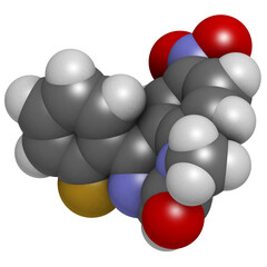 flunitrazepam benzodiazepine drug, molecular model