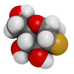 Fludeoxyglucose 18F (fluorodeoxyglucose 18F, FDG) cancer imaging diagnostic drug, chemical structure.