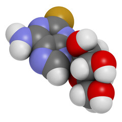 Fludarabine blood cancer drug, chemical structure.