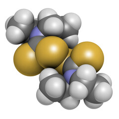 Disulfiram alcoholism treatment drug, chemical structure.