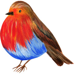 Watercolor illustration of winter birds.