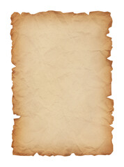 Paper vintage background. Recycle brown paper crumpled texture, Old paper surface on transparent background, isolated
