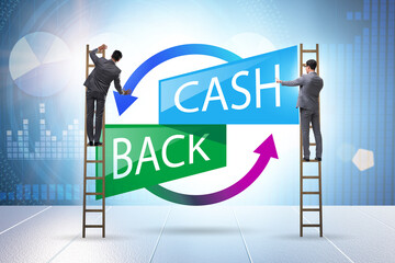 Businessman in the cash back concept