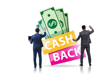 Businessman in the cash back concept