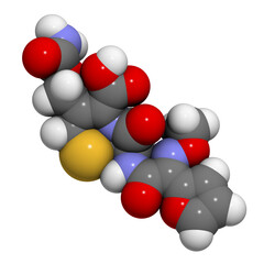 Cefuroxime second generation cephalosporin antibiotic, chemical structure.
