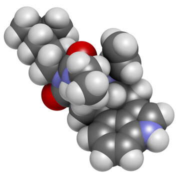 Cabergoline drug, chemical structure.