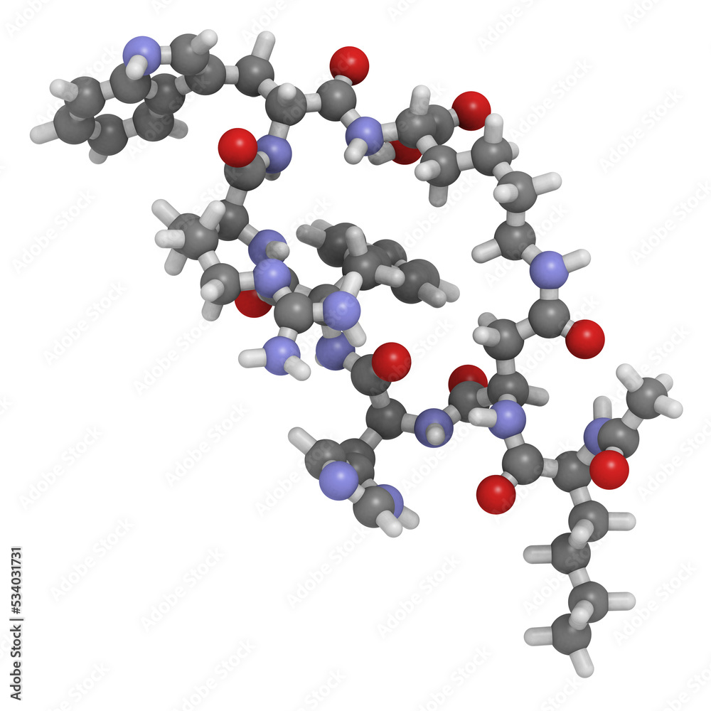 Sticker Bremelanotide molecule, chemical structure